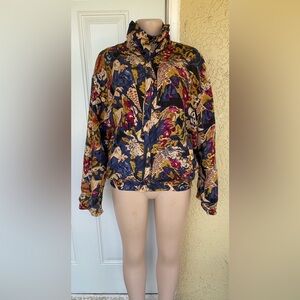 Vintage Fuda International Elegant Floral Bomber Jacket